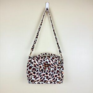NWOT EY Boutique Leopard Print Crossbody Canvas Shoulder Bag w/ Turn-Lock Pocket
